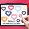 3D Hearts 25 Procreate Brush Stamps