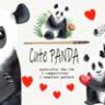 Watercolor Cute Panda Clip Art