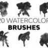 20 Watercolor Brushes for Photoshop