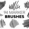 94 Marker Brushes for Photoshop