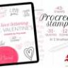 Valentines Day lettering stamps