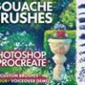Hand-Painted Gouache Brushes for Photoshop and Procreate