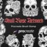 30 Skull Rose Floral Procreate Brush Stamp