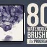 80 Watercolor Brushes for Procreate