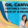 Oil Canvas Texture & Topcoat Pack of 16 Brushes Procreate