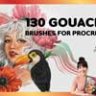 130 Gouache Brushes for Procreate