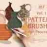 Pattern Brushes For Procreate Vol. 1 - Stripes, Stars, Floral
