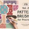 Pattern Brushes for Procreate Vol. 2 - Celestial, Grid, Hearts