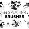 33 Splatter Brushes Photoshop